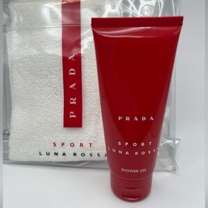 Prada Luna Rossa Sport Shower Gel Brand New 3.4oz With Face Towel